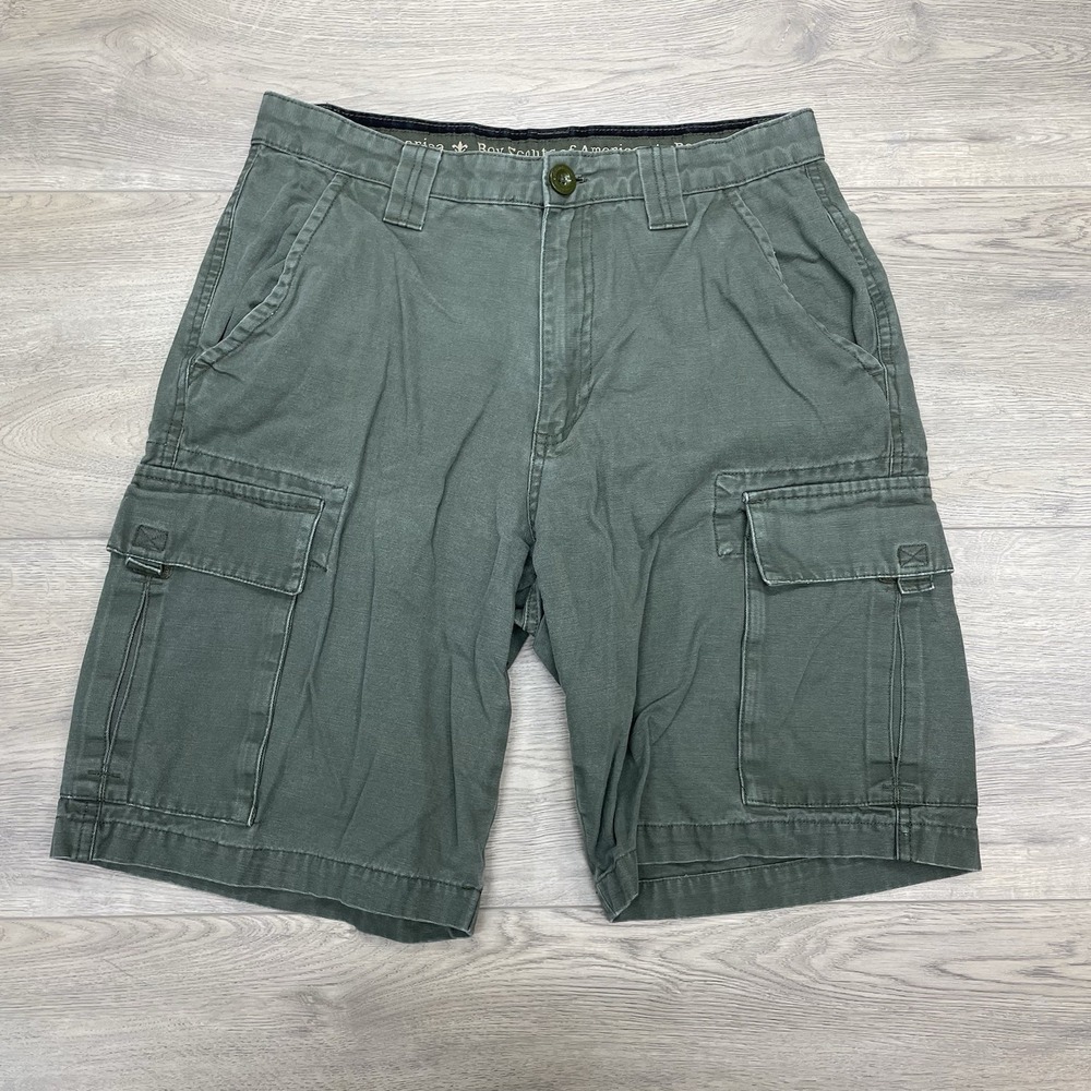 Boy Scouts Of America Green Canvas Uniform Short Men Sz 30 Cotton Class A - Picture 3 of 7